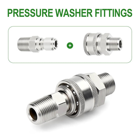 12-piece stainless steel pressure washer adapter kit with 3/8 in male quick-connect fittings