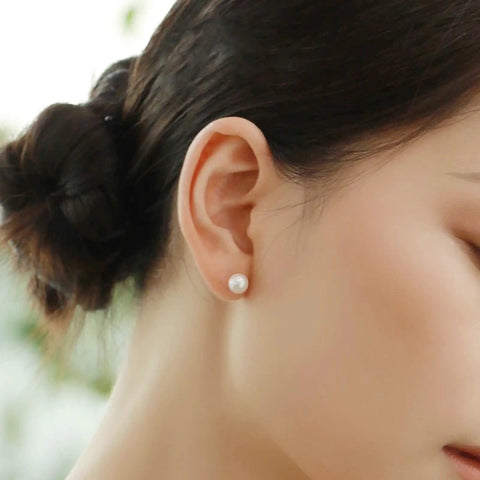12 Pairs Hypoallergenic Stainless Steel Pearl Stud Earrings For Women Comfortable All Day Wear No Irritation Sensitive Ears Easy Everyday Bling For Work Parties And Gifts on ear