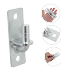 Beefed-Up Four Pack Heavy Duty Wall Mount Gate Hinges For Wood Doors And Fence Posts, Easy Install With Screws, Built To Handle Heavy Loads, Rugged Gate Hardware For Outdoor Fences And Entry Gates. Silver steel wall mount hinge with hand for size