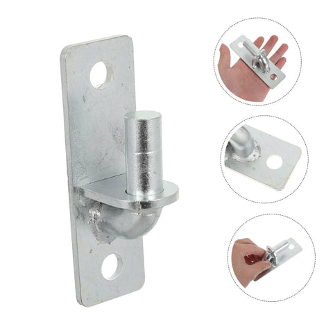 Beefed-Up Four Pack Heavy Duty Wall Mount Gate Hinges For Wood Doors And Fence Posts, Easy Install With Screws, Built To Handle Heavy Loads, Rugged Gate Hardware For Outdoor Fences And Entry Gates. Silver steel wall mount hinge with hand for size