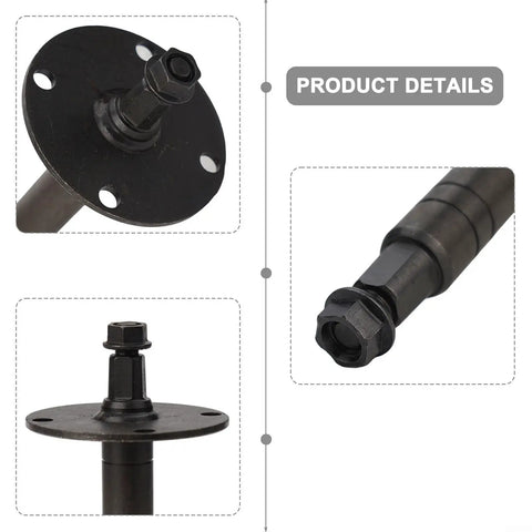 Close-up of Beefy Exercise Bike Middle Wheel Axle Replacement Shaft For Front Fork With Nuts 20mm 165mm Length 60mm Hole Spacing