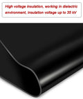 Rock Solid Premium Anti Slip Rubber Pad Oil Resistant Heavy Duty Floor Mat For Workshops Garages And Job Sites A Hardcore Workhorse Built To Handle The Daily Grind showing a textured black rubber surface.