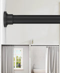 Heavy Duty Tension Shower Rod 42 To 83 Inches No Drill No Slip Adjustable With Strong Spring Pole Rust Resistant Black Curtain Rod