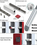 Push To Open Cabinet Latches 16 Pack Magnetic Door Release Hardware for Hidden Doors, Drawers, with installation details