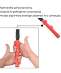 Hands gripping Golf Swing Rope Trainer For Warm Up And Power Pro Level Practice Rope For Golfers Boost Swing Speed Tempo And Precision Includes Handy Storage Bag Red