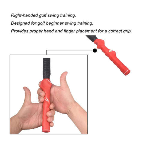Hands gripping Golf Swing Rope Trainer For Warm Up And Power Pro Level Practice Rope For Golfers Boost Swing Speed Tempo And Precision Includes Handy Storage Bag Red
