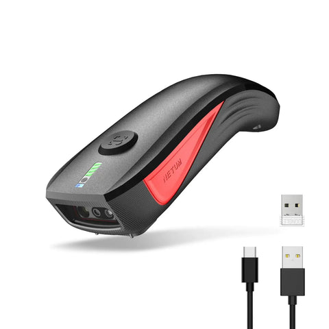 Bluetooth 2D QR Code Scanner With Zebra Scan Engine, compact handheld scanner with USB-C cable and receiver