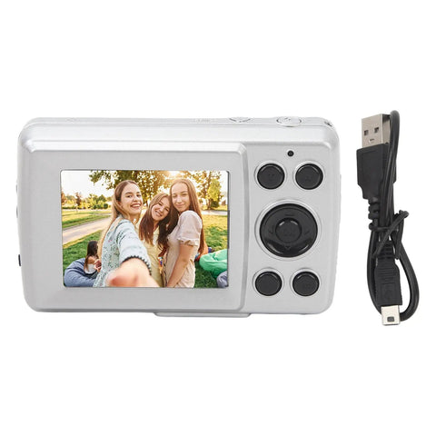 Back view of Dope 16MP High Definition Camera With 1080P Video Recording And 16X Digital Zoom showing LCD display and USB cable.