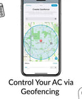 Make Your AC Smart With A WiFi Enabled Controller For Mini Splits showing geofencing feature on smartphone app screen.
