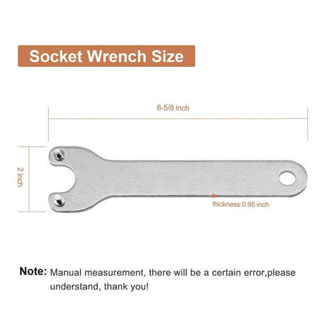 Top Shelf Two Pack Angle Grinder Wrench Compatible With DeWalt Side Spanner For D28112 And D28114 Heavy Duty Power Tool Replacement Accessory Quick Swap Fit, 6-5/8 inch steel wrench.