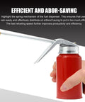 Top Shelf Cold Rolled Steel Hand Pump Oil Cans, 2 Pack Leak Proof 200 Milliliter Portable Grease Lubricator, hand holding oiler.