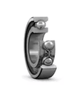 61803 SKF Bearing Cylindrical Bore 17 Millimeter ID Two Thirds Inch No Lubricant Sheet Metal Cage showing internal structure