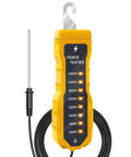 Electric Fence Voltage Tester For Farm Pro 12KV Portable Fence Testing Tool With 8 Indicator Lights Fault Finder No Battery Needed Neon Display And Easy Read Gauge For Quick Onsite Checks, yellow handheld with probe