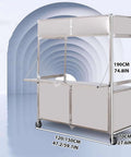 Heavy Duty Food Cart On Wheels For Street Food Markets And Events, Thickened Sheet Metal Construction with Large Storage Space