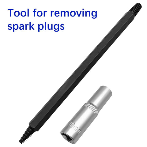 Must-Have Pro Grade 5-8mm Universal Broken Spark Plug Removal Kit With Wire Extractor, includes 10mm socket displayed.