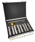 Heavy Duty Nickel Plated Indexable Tool Holder Set With Three Quarter Inch Shank Nine Piece CNC Lathe Tool Holders And Boring Bar
