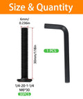 M6 X 30mm 30 Piece Pack Of Flat Head Hex Socket Cap Screws Made From 304 Stainless Steel With Black Oxide Finish For No Sweat Furniture Assembly And Bulletproof Outdoor Holds You Can Count On Daily with hex key and measurements.