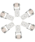 Six Pack Nylon Guide Wheels In Clean White For Furniture Track Systems And Drawer Hardware that runs smooth on cabinets.