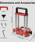 Portable Sheet Metal Roller Bender With Two Station Design For Easy Bending, dimension view and accessory details