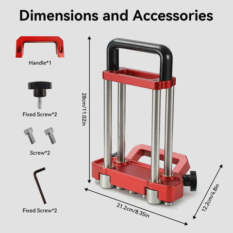 Portable Sheet Metal Roller Bender With Two Station Design For Easy Bending, dimension view and accessory details