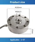 Pro Grade Load Cell Sensor Kit With Signal Transmitter Amplifier 0-200kg Capacity For Tension And Compression Testing Includes Display And Heavy Duty Industrial Weighing For Lab Or Shop, 105mm x 37mm
