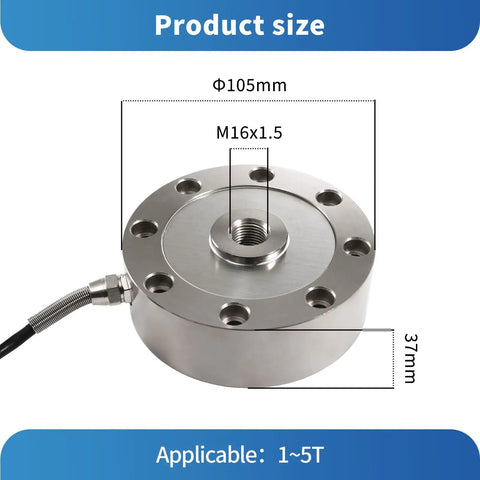 Pro Grade Load Cell Sensor Kit With Signal Transmitter Amplifier 0-200kg Capacity For Tension And Compression Testing Includes Display And Heavy Duty Industrial Weighing For Lab Or Shop, 105mm x 37mm