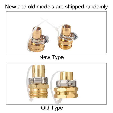 Durable Gold Aluminum Hose Connector Repair Kit Set Mender Fix For 3/4 Inch Garden Hoses Male Female Adapter To Patch Leaks Or Extend Reach Around Yard Without Stress, new and old types with clamps