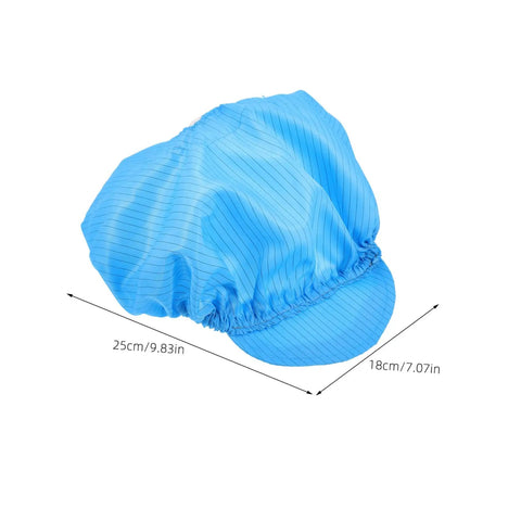 Top Shelf Anti Static Work Cap Set Slick Blue Protective Hats For Cleanrooms Industrial Workshops Factory Floors, 25cm/9.83in.