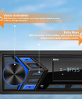 Close-up of Beast Bluetooth Marine Stereo For Boats Single Din Boat Radio Receiver With Digital LCD Screen showing controls