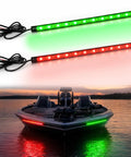 Bow Navigation Lights For Boats Adhesive Install No Drilling Marine Night Fishing Light With Germany 5050 LED Chips Delivers Five Mile Visibility Displayed on Boat at Sunset