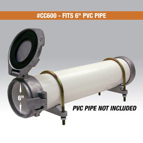 PVC Conduit Carrier Kit For Trucks 6 Inch Diameter Pipe Storage Rack With Weather Resistant Door open showing interior