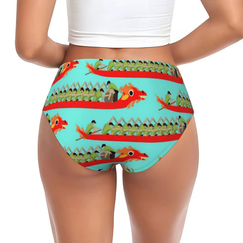 Seamless Stretch Womens Briefs Underwear Breathable Soft Fabric No Ride Up Comfort All Day XX Large Dragon Boat Inspired Style