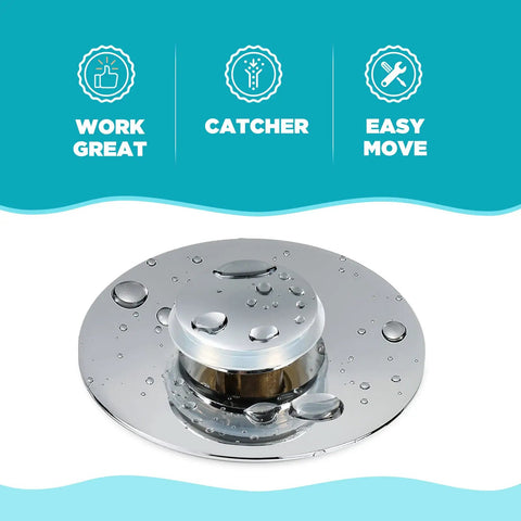 Bathroom Sink Stopper For 1.1 To 1.5 Inch Drains, Bullet Core Push Type Pop Up Basin Drain Filter With Hair Catcher, No Overflow