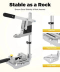 Portable Drill Press Stand And Hand Drill Adapter Aluminum Base Single Hole Workstation with solid bar, fixed screws, large base