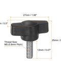 Superb 10 Pack M5 X 12Mm Plastic Thumb Screws Slick Tee Wing Knobs with dimensions and thread size shown.