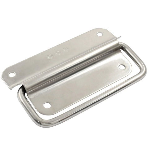 2 Pack 4 Inch Stainless Steel Foldable Ring Pull Handles With Screws For Toolbox Door Chest Rust Resistant 304 Stainless Steel Hardware