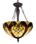 Tiffany Style 18 Inch Stained Glass Pendant Lights With Three Lights Victorian Antique Hanging Lamp for dining room view