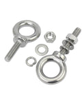 Beefy 304 Stainless Steel Eye Bolts With Nut Washers For Marine, Outdoor And Industrial Use, Rust Resistant With Precision Threaded Shafts For A Secure Fit And Long Lasting Strength, M3 eye bolts with nut washer and spring washer set