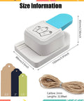 3 In 1 Gift Tag Punch Set With 1.5 Inch, 2 Inch, And 2.5 Inch Round Hole Punches, Includes 32.8 Feet Hemp Rope, size details displayed