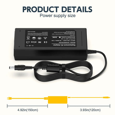 42V 2A AC Charger For 36V Lithium Ion Electric Scooters Compatible With GXL Apex Glider XR Elite XR Ultra Tour XP Battery Pack 84W Fast Charge 100-240VAC 5.5x2.1mm Connector