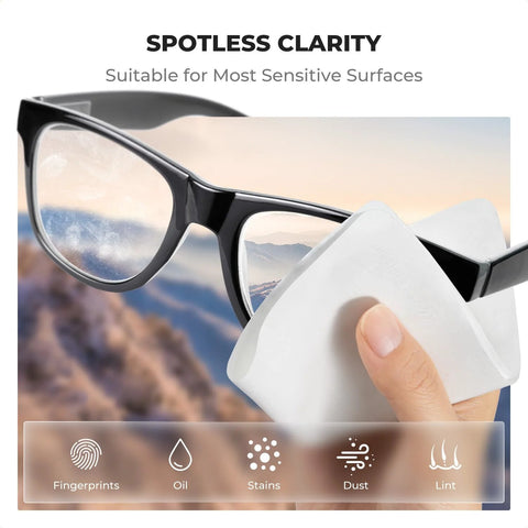K&F CONCEPT 6-pack microfiber lens cleaning cloths, white and grey, for glasses and camera lenses