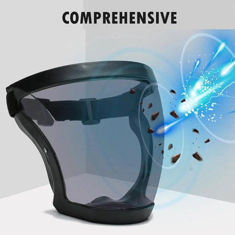 Anti Fog Full Face Shield Five Pack for Adults With Transparent Lightweight Breathable Design Large Coverage From Eyebrows To Chin Protects Against Droplets Dust Saliva Oil Reusable And Easy Clean All Day Comfort Grey