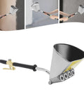 Heavy Duty Four Jet Pneumatic Cement Stucco Sprayer Gun With Upward Angle Nozzle and Air Powered Mortar Hopper for Zero Hassle Ceil