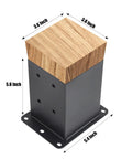 Beefy Heavy Duty 4x4 Post Base With Four Post Anchors In Black Powder Coat For Outdoor Fences, Mailboxes, Pergola Brackets and Deck Posts