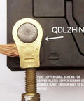 Close-up of a Beefy Copper Battery Terminal Connectors Kit with positive and negative cable clips for car, truck, van, or boat.