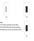 Installation steps for Recessed Pocket Door Pulls 6 Inch Black Stainless Steel Flush Pull Handles For Sliding Doors And Closets.
