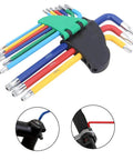 Get Your Grimey Hex Wrench Set Made With Pro CRV Steel That Won't Warp, Rust Or Round Off During Tough Auto And Bike Repairs. This Heavy Duty 9-Piece Metric Key Kit Is Built For Serious Torque And Lasts Way Longer Than Cheaper Sets Out There Today. 9-piece metric hex key set with color-coded CRV steel, T10-T50, in black case