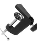 Beefy Aluminum Desk C Clamp Mount For Desk Lamps Black 2.4 Inch Clamp 61mm Heavy Duty Table Mount Easy Adjustable Stable Office And Home Light Fixture Holder, black aluminum clamp