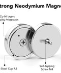 Heavy Duty Neodymium Magnets Set With Screws, 20 Pound Holding Power, 6 Pack, Small Round 0.63 By 0.19 Inch Magnets With Steel Cup Protection