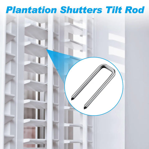 Bulletproof Plantation Shutter Repair Kit Featuring 85 Piece Hardware Collection With Spring Pins Collar Clips And Louver Staples showcasing tilt rod and shutters.